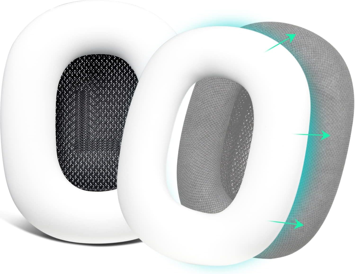 SOULWIT Silicone Ear Pads Cover Protector for AirPods Max Headphones Cushions, Sweatproof, Easily Washable, Rugged Durability - White