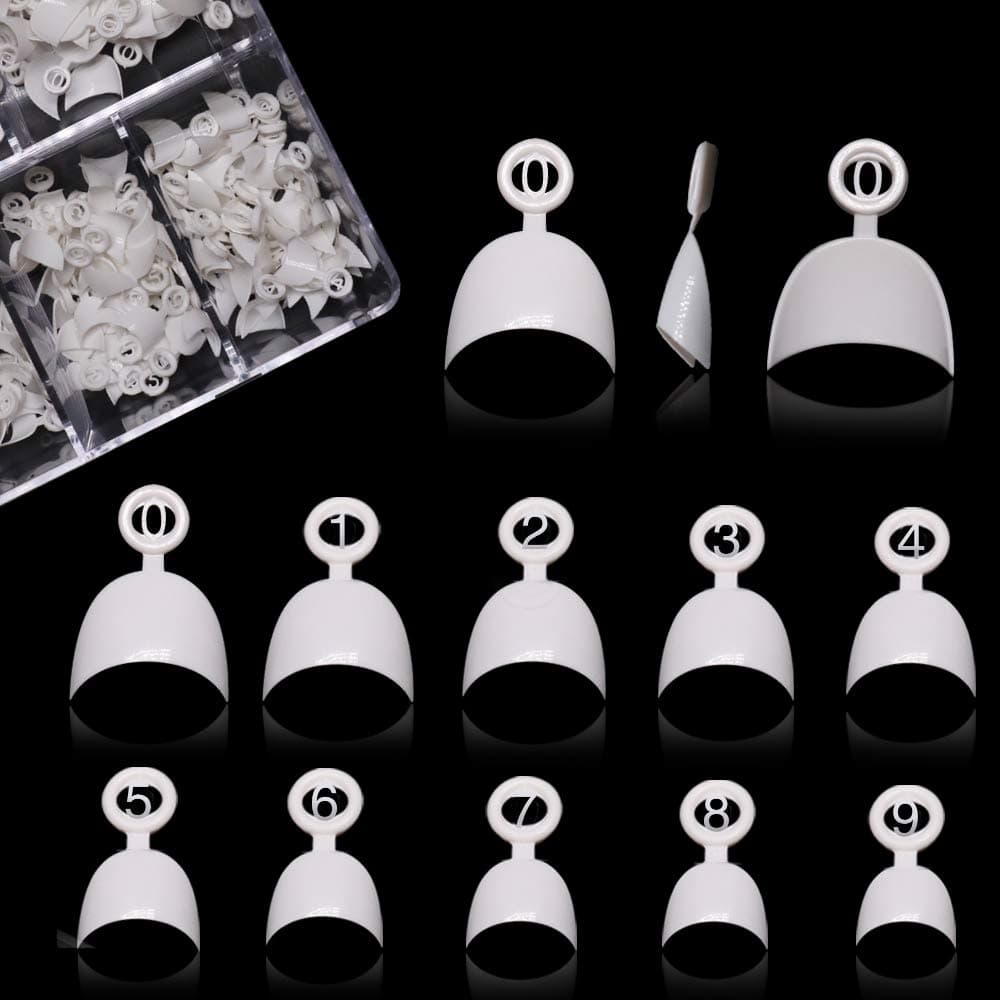 Short French Nail Tips - White Acrylic False Nail Tips FINGERQUEEN 600pcs Fake Nails Half Cover False Nail with Case for Nail Salons and DIY Nail Art，12 Sizes