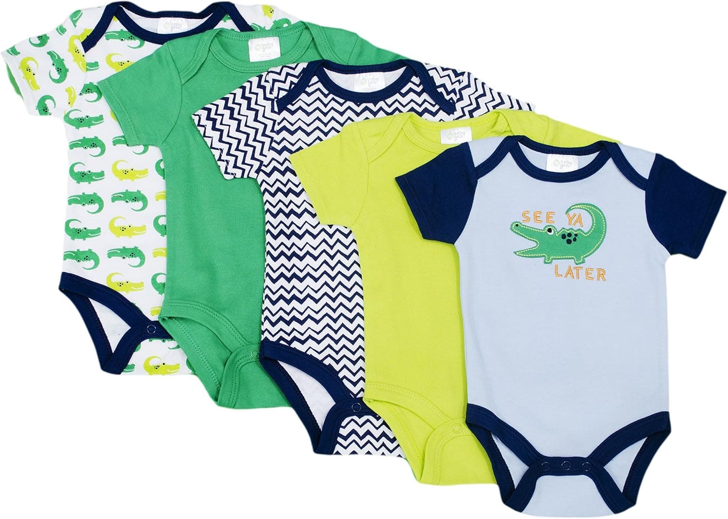 Baby Gear Baby-Boys Newborn 5 Pack Grow with Me Bodysuits
