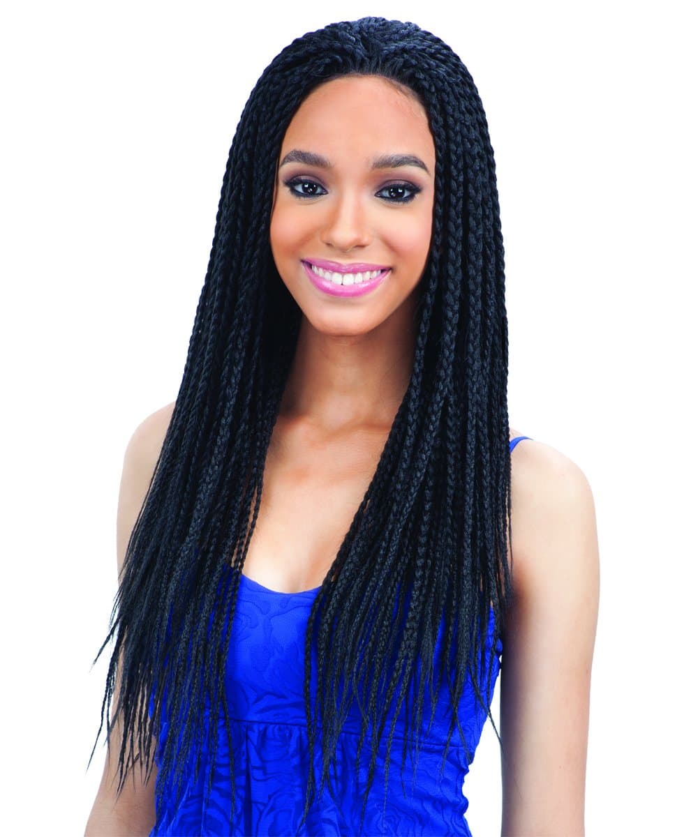 FreeTress Equal Braid Hair Lace Front Wig - BOX BRAID (1B - Off Black)