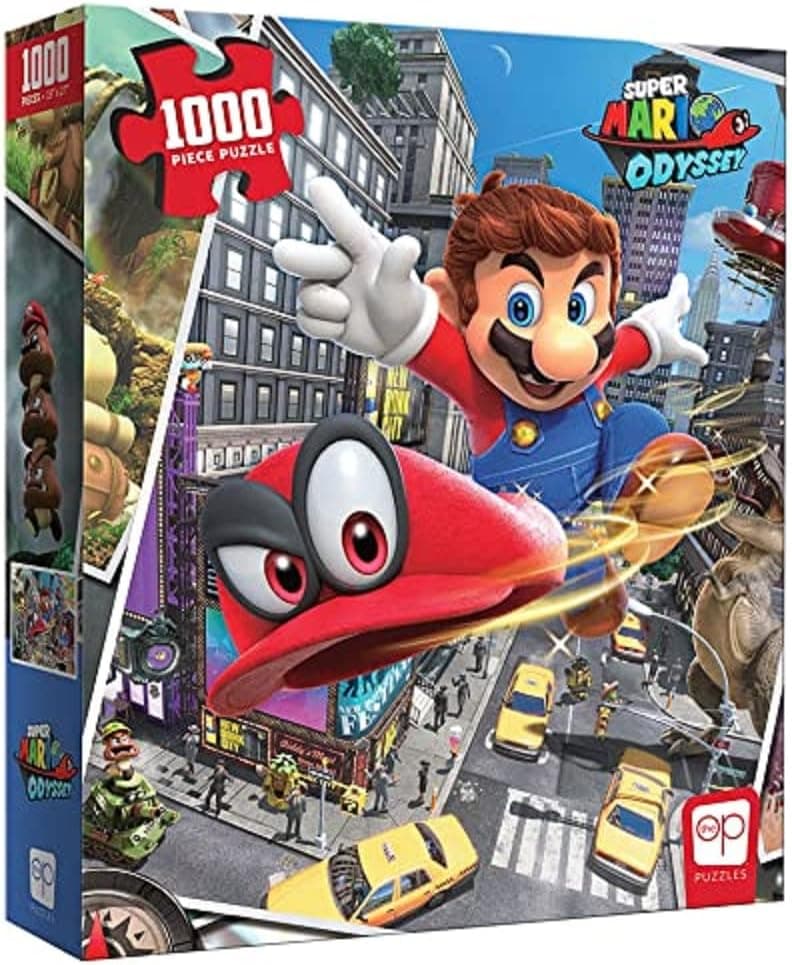 USAOPOLY Super Mario Odyssey Snapshots 1000 Piece Premium Puzzle | Super Mario Odyssey Video Game Collectible Puzzle | Mario Bros Toys (PZ005-569)