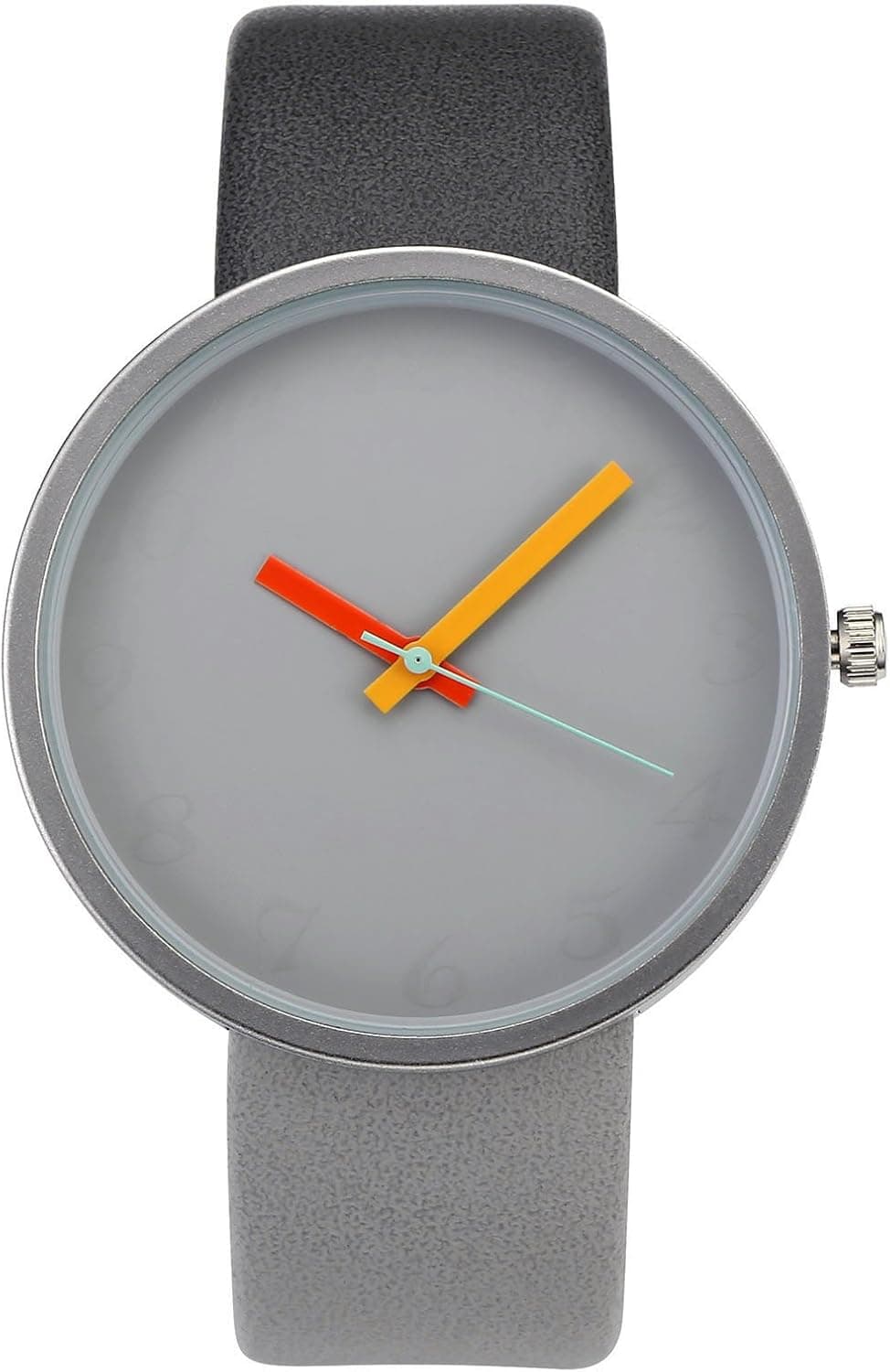 Top Plaza Womens Fashion Casual Analog Quartz Wrist Watch Mixed Color Leather Strap Simple Dress Watches - Deep Gray Light Gray