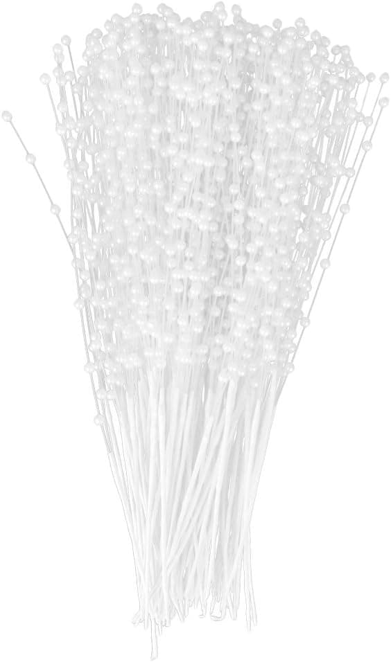 100 Stems Faux Pearl Bead Spray Wedding Bouquet Cakes Crafts White