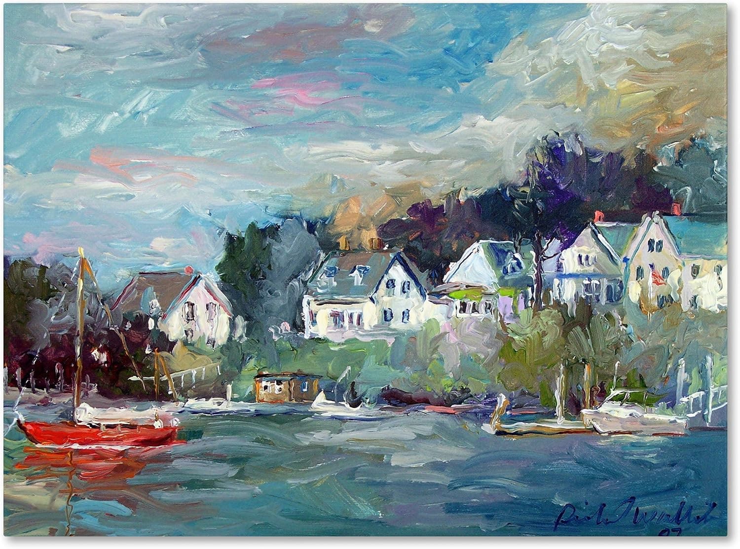 Dock by Richard Wallich, 18x24-Inch Canvas Wall Art