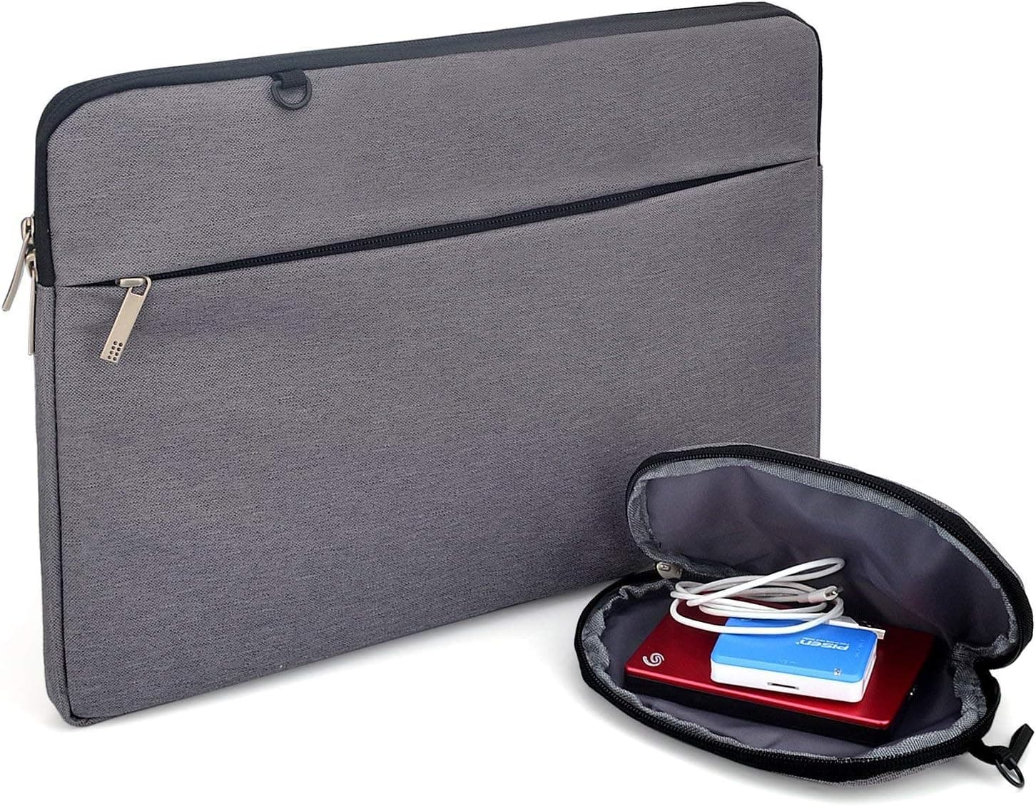 Cartinoe Laptop Sleeve 11-11.6 Inch Waterproof Fabric Laptop Bag Carrying Case for New MacBook 12 /MacBook Air 11.6 / Surface Pro 5, 4, 3/11 Chromebook Tablet Case with Accessory Pocket, Grey