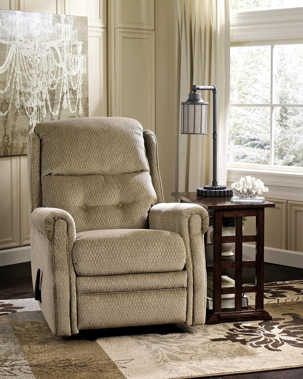 Meadowbark Traditional Classics Mocha Fabric Glider Recliner Chair