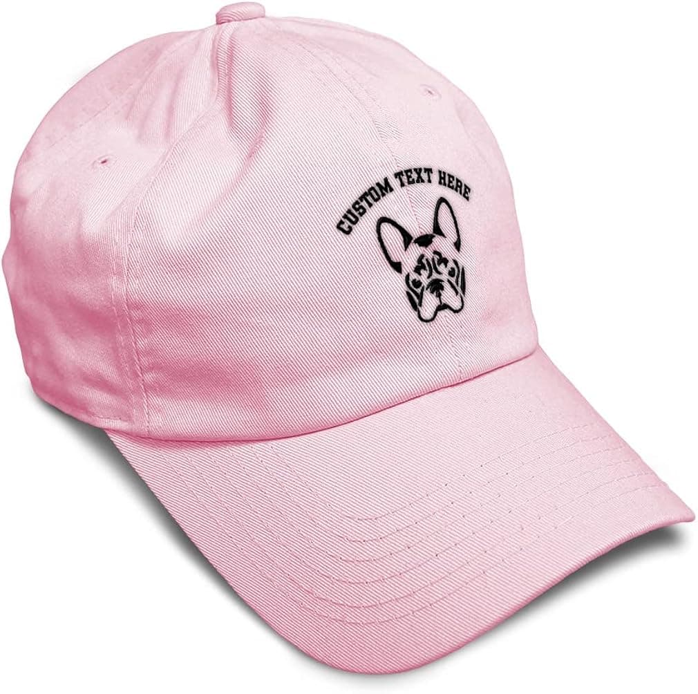 Custom Soft Baseball Cap French Bulldog Silhouette Embroidery Dogs Twill Cotton Dad Hats for Men & Women