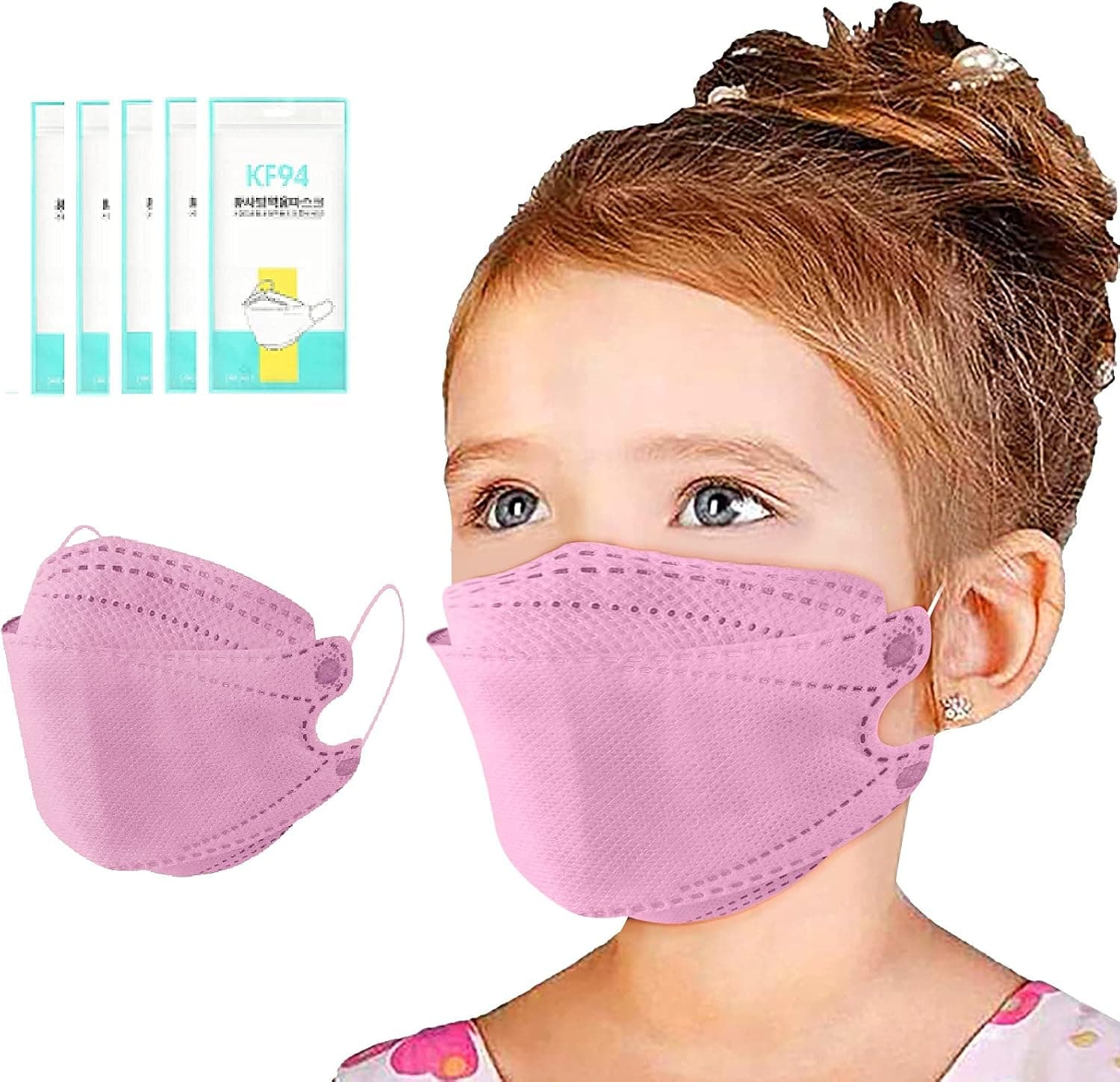 50/100PCS Kids Black KF94 Face_KF94_Mask,3D Shape Face Protection White KF94 Màsk,Comfortable & Filtration &Ventilation