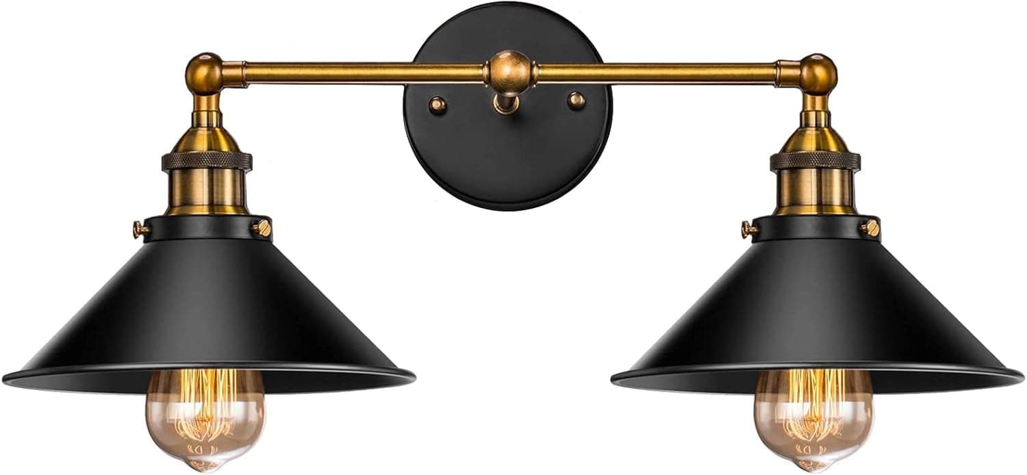 Licperron Gold Bathroom Light Fixtures, Bathroom Fixtures, Vanity Lights for Bathroom Kitchen Living Room(2 Lights)