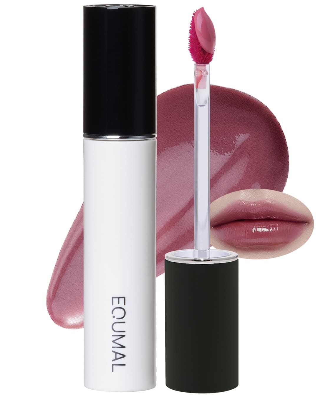 EQUMAL Non-Section Glowy Tint – 110 DIM DREAM – Glass Lasting Transparent & Flexible Lip Makeup - Moisturizing Lip Stain for Glossy Finish – Buildable Lipstick for Fuller Looking Lip, 0.18 fl.oz.