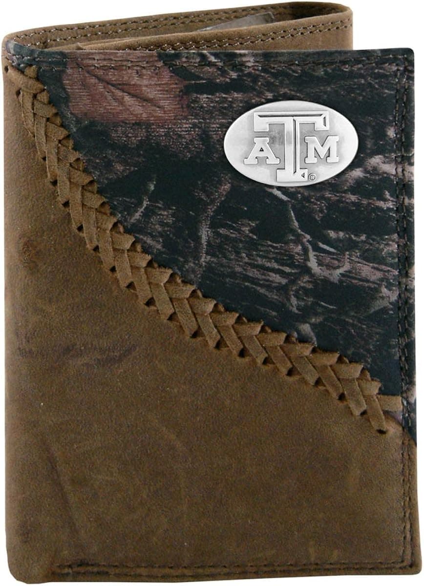NCAA Texas A&M Aggies Zep-Pro Trifold Concho Wallet, Camouflage