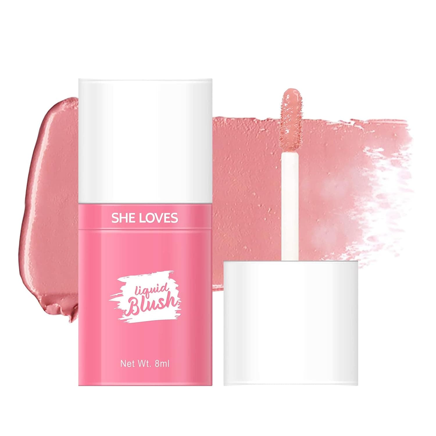 KISSIO Blush,Liquid Blush Long Lasting,Matte Cream Blush,Blendable Lightweight Liquid Blush,Smooth and Fit,Non-sticky,Pigmentation,Cruelty Free,0.33 fl.oz.(02#Flamingo)