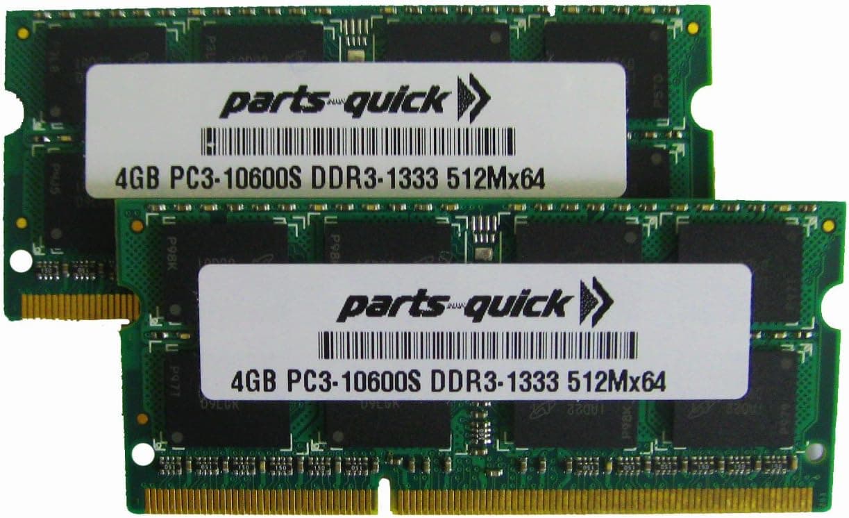 8GB 2X 4GB Memory for Apple iMac 21.5 inch 3.20GHz Intel Core i3 DDR3 PC3-10600 204 pin 1333MHz SODIMM RAM (Parts-Quick Brand)