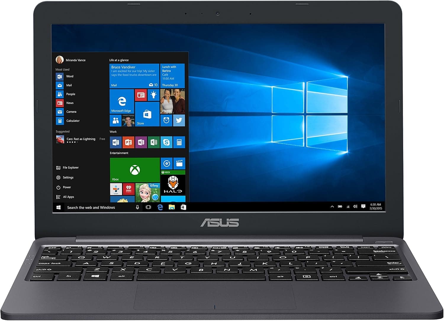 ASUS Vivobook E203NA-YS02 11.6” Featherweight Design Laptop, Intel Dual-Core Celeron N3350 2.4GHz Processor, 4GB DDR3 RAM, 64GB eMMC Storage, App Based Windows 10 S