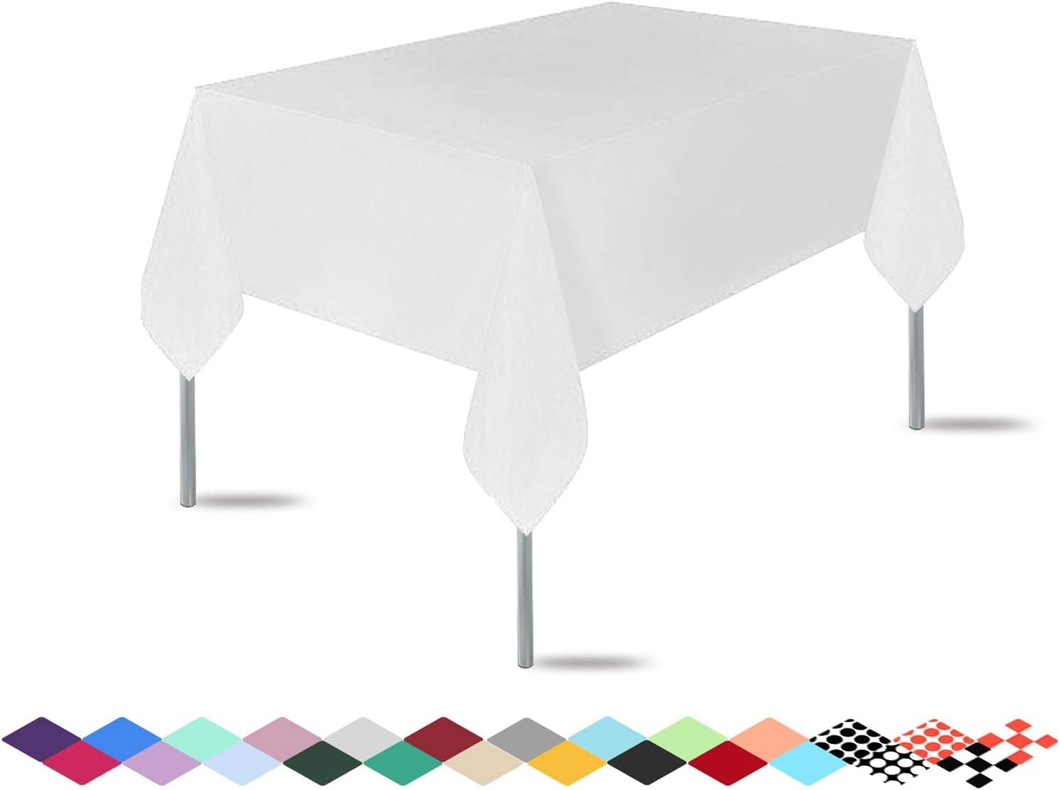 3 Pack Premium Disposable Plastic Tablecloth (54"x 108") ， Rectangle Table Cover for Wedding, Party, Banquet, Burgundy