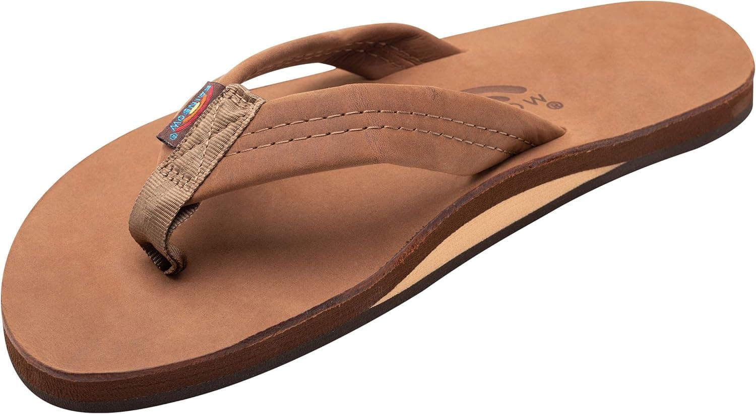 Rainbow Sandals Men's Leather Single Layer Wide Strap with Arch