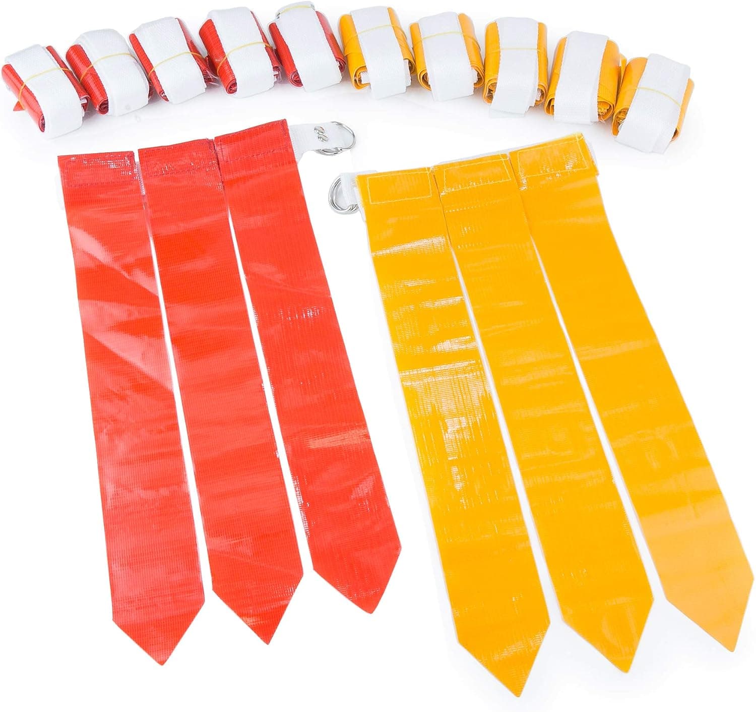 WYZworks 12 Player Adjustable Flag Football Set, 3 Flags per Belt, Hook/Loop Fastener, Double D-Ring Closure, 36 Flags total