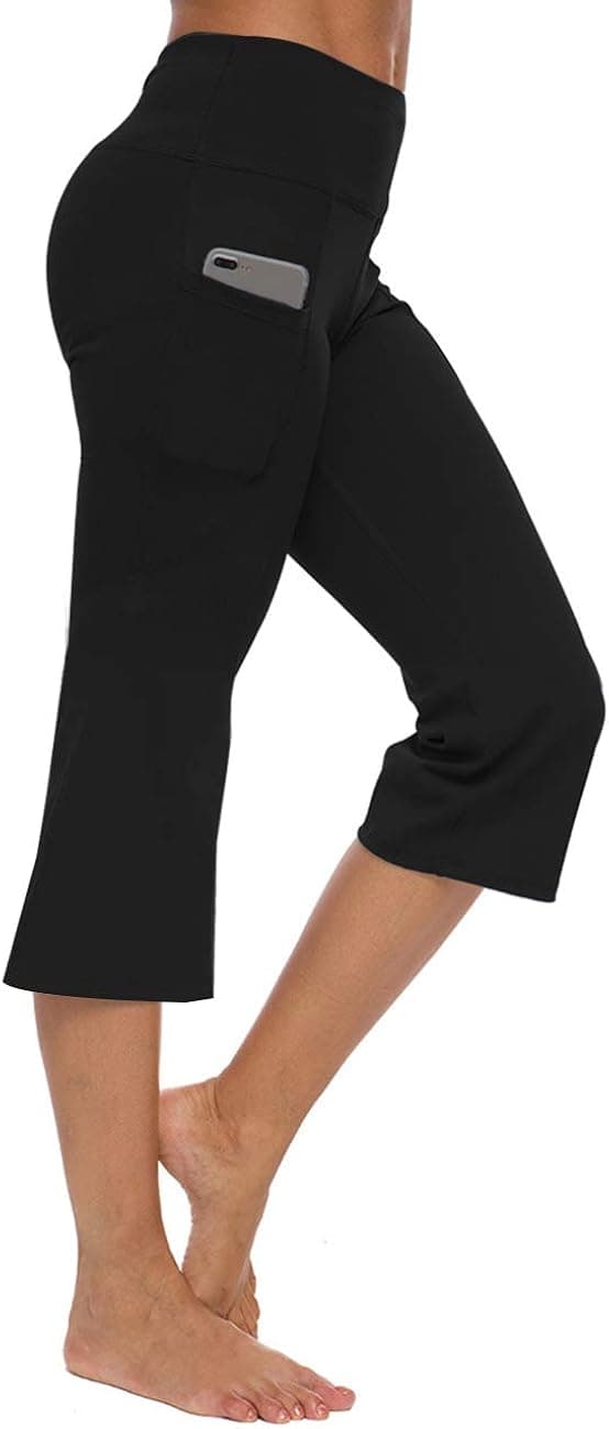 ChinFun Women's Yoga Capri Pants 20"/ 21"/ 22" Inseam Workout Bootcut Straight Leg Lounge Crop Leggings Athletic Pants