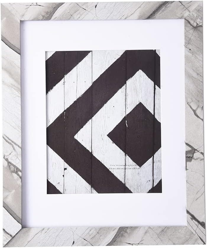 Rokii 5x7 Picture Frame White Marble with Shatter-Resistant Glass，Display Pictures 4x6 with Mat or 5x7 Without Mat,Wall Gallery Photo Frames,3 Pack (5x7-3Pack)