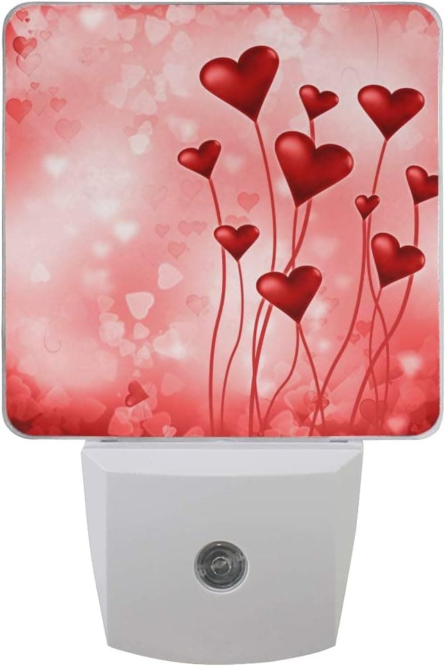 JSTEL Valentine Night Lights Plug into Wall,Valentine Led Night Light Dusk to Dawn Sensor,Valentine Nightlights Perfect for Bathroom Kitchen and Hallway