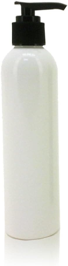 Royal Massage 8oz Bullet Round Massage Oil/Lotion/Liquid Bottle with Saddle Pump (White, 1)