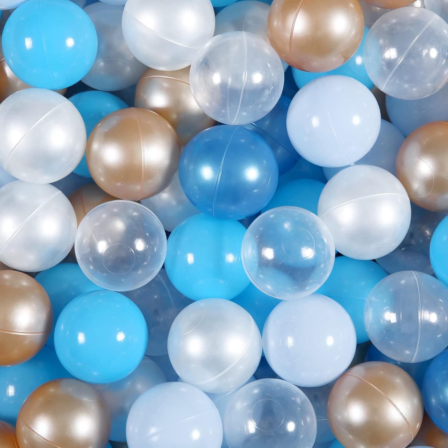 GOGOSO BlueBall Pit Balls for Toddlers 1-3, Pack of 100pcs Phthalate Free BPA Free Non-Toxic 2.2-Inch Crush Proof Play Balls Play Tent Pool Playhouse Playpen Party Decoration