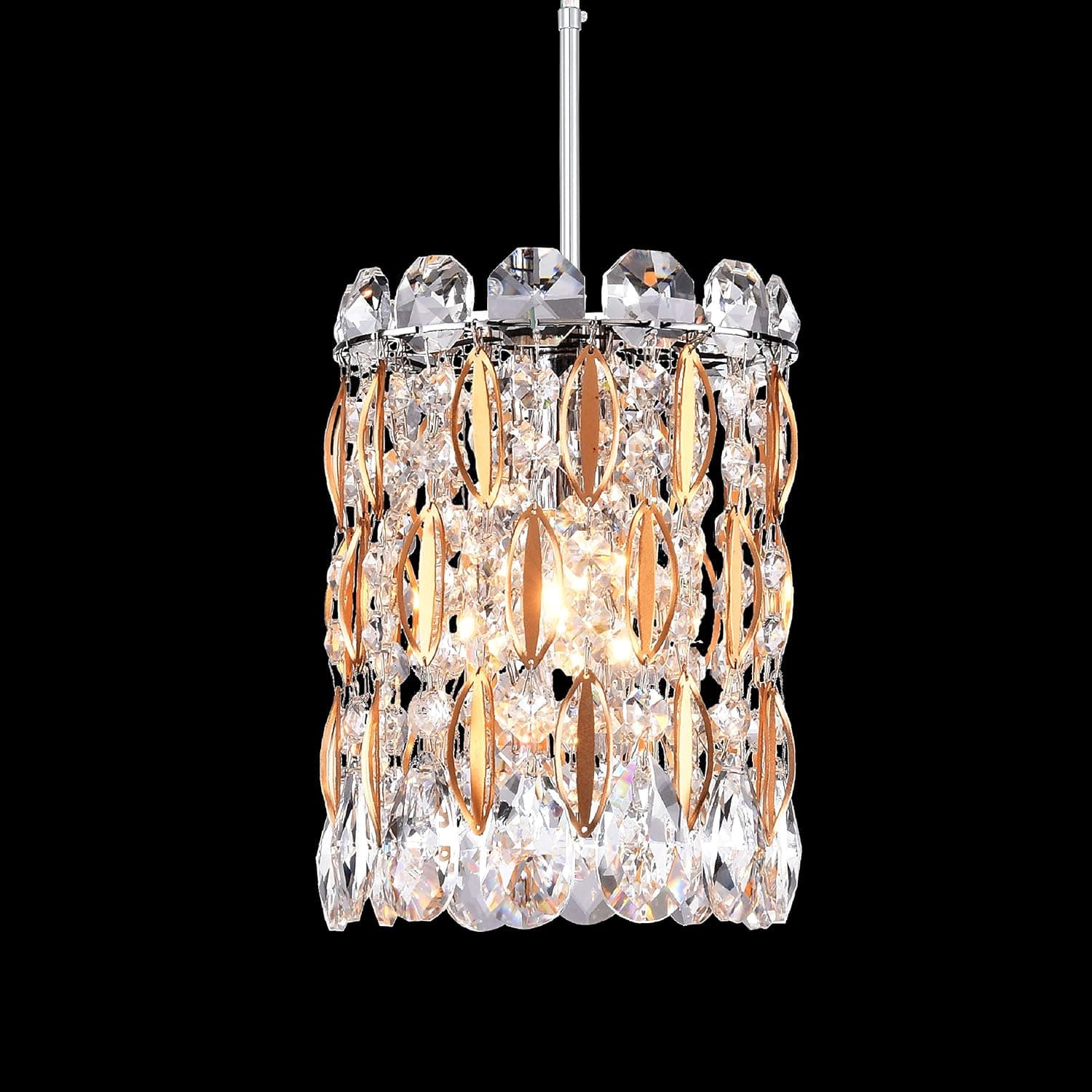 PAPAYA Mini Chandelier, Crystal Chandelier Lighting, Round Pendant Light, Modern Chandelier Lighting Fixture for Bedroom, Hallway, Bar, Kitchen, Bathroom