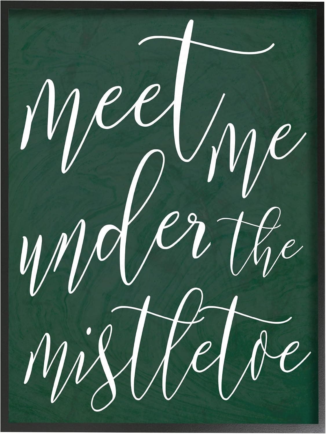 Stupell Industries Meet Me Under The Mistletoe Christmas Black Framed Wall Art, 16 x 20, Multi-Color