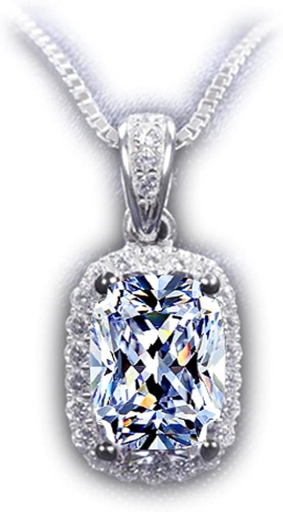 TenFit Jewelry Women White Gold Plated Pendant CZ Diamond Necklace Austria Crystal Pendant Collar