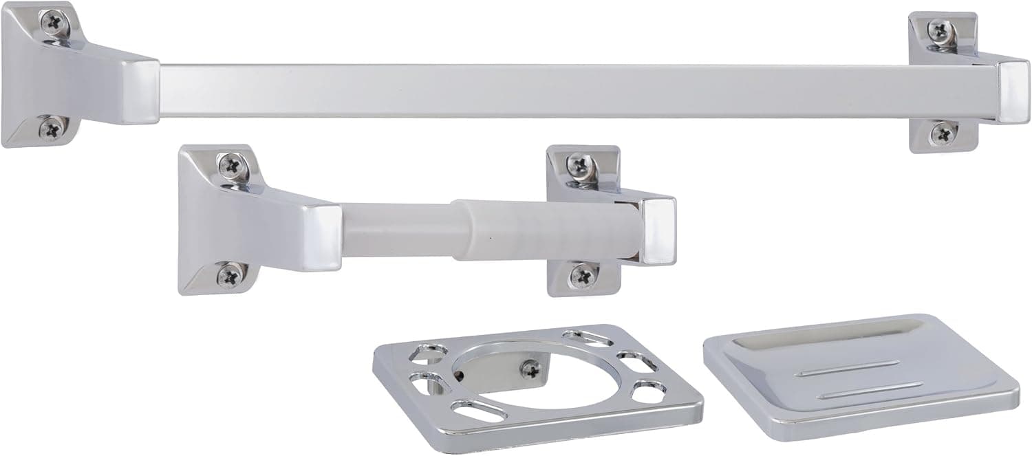 LDR Industries 161 1680 Entree Bathware Set (4 Piece), Chrome