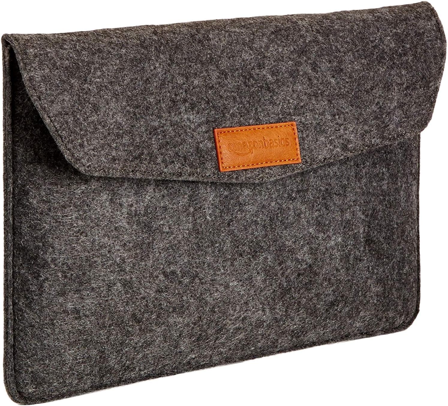 Amazon Basics 11 Inch Felt MacBook Laptop Sleeve Case - Charcoal