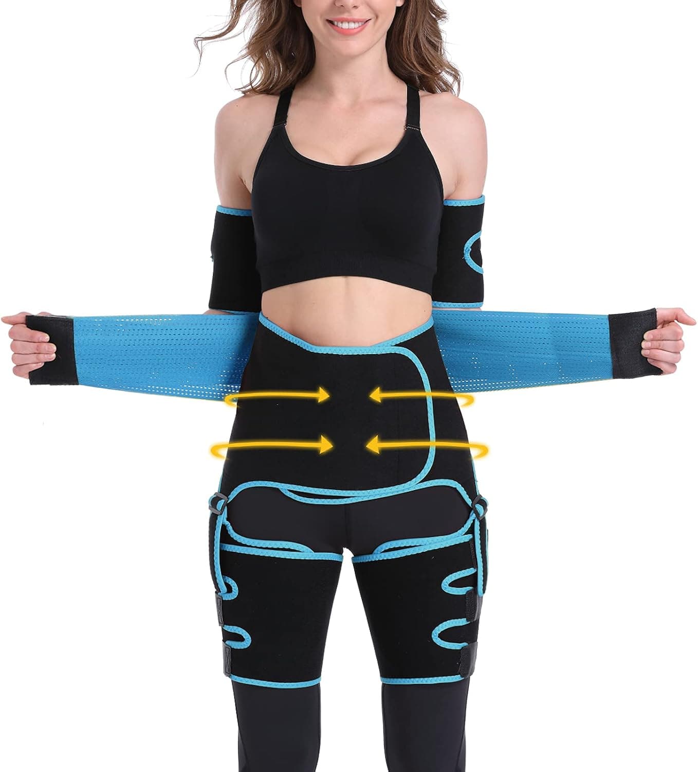TOMES DER 4 In 1 Arm and Thigh,Butt Lifter Waist Trainer for Plus Size Women,Sweat Band for Women, Workout Waist Trimmer