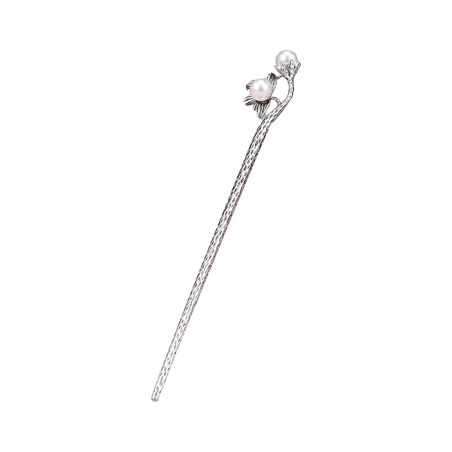 T-Miles Ancient silver pearl hairpin classical hairpin wedding hair accessories bride hairpin for Long Hair Women Girls