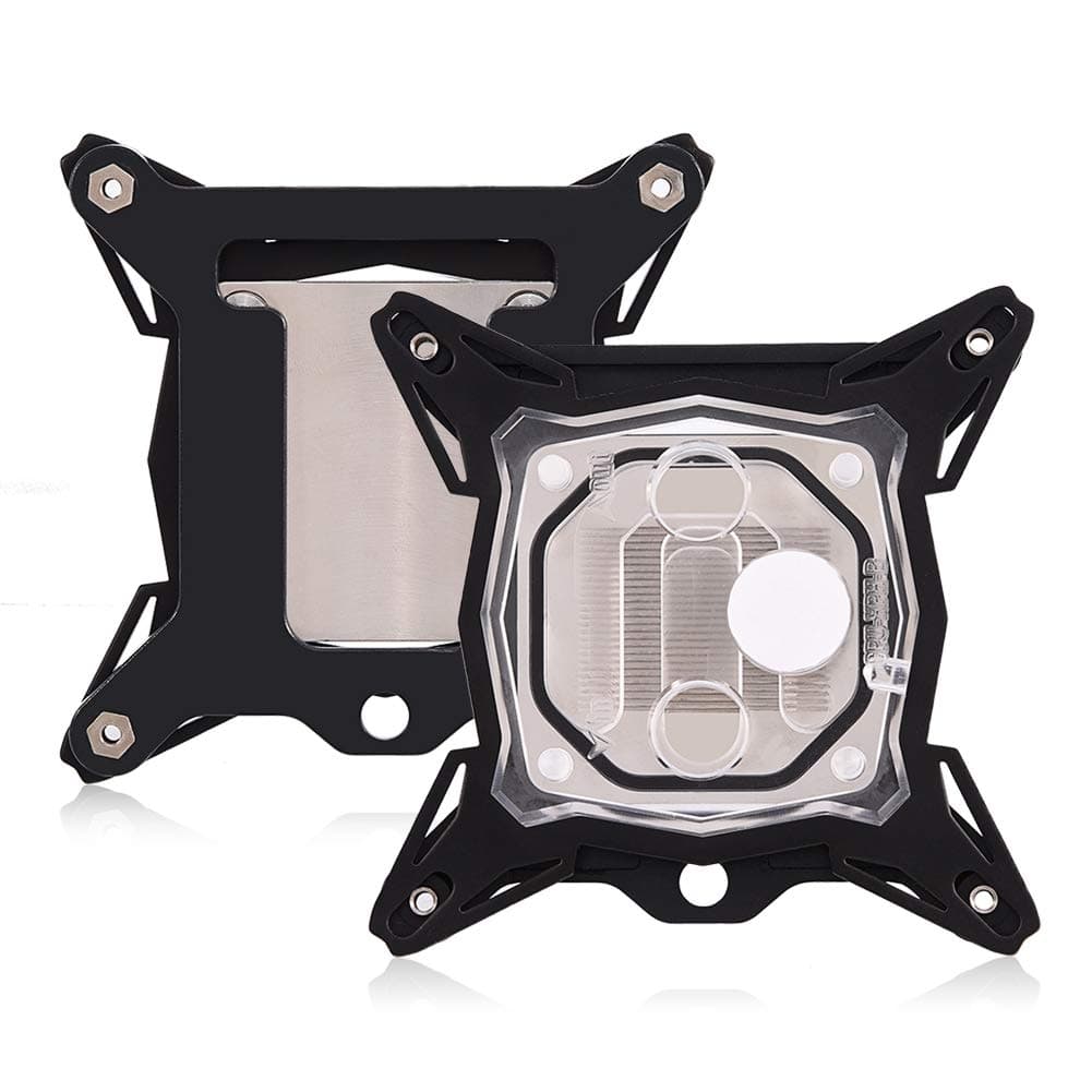 0.3mm CPU Water Block for Intel CPU Block,Heat Sink CPU Block Computer CPU Water Cooling Block Waterblock for Intel 775/ 115x/ 2011,Red Copper Base + Acrylic Cover + G1/4 Thread + 4 Pin LED Light