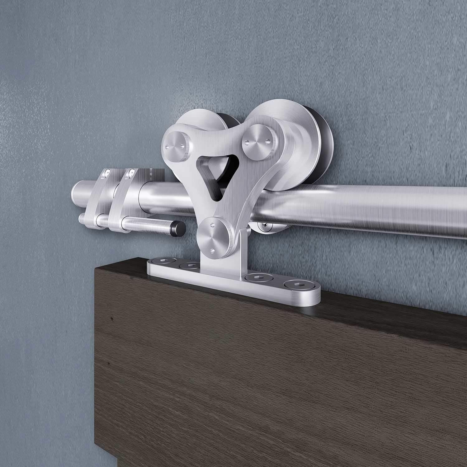 EaseLife 8 FT Top Mount Stainless Steel Sliding Barn Door Hardware Track Kit,Fit 40"~48" Wide Door (8FT Track Single Door Kit)