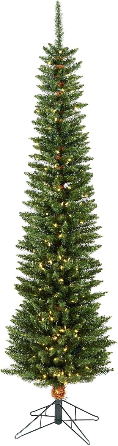 Vickerman 8.5' Durham Pole Pine Artificial Christmas Tree, Warm White LED Dura-lit Lights - Faux Christmas Tree - Seasonal Indoor Home Decor
