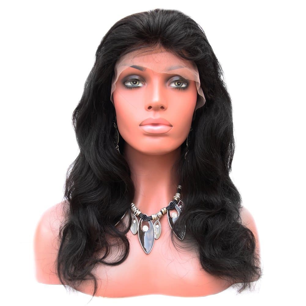 Eayon hair® Body Wave Full Lace Wigs 130% Density Brazilian Virgin Remy Human Hair Wigs with Baby Hair 14 inch Natural Color