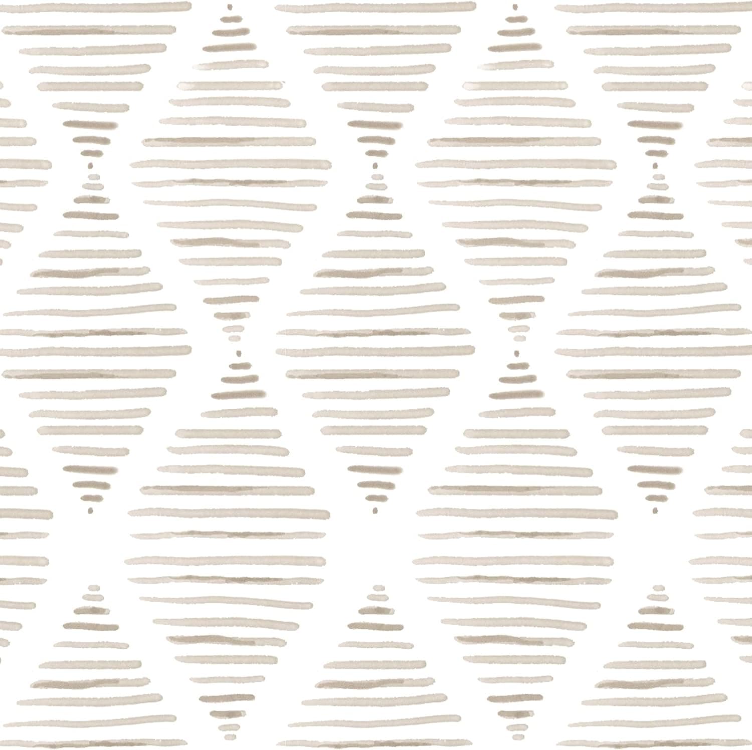 Beige Wallpaper Stripe Peel and Stick Wallpaper 17.7inch x 393.7inch Beige Contact Paper Modern Stripe Removable Wallpaper Geometric Self Adhesive Beige Stripe Wallpaper for Cabinets Decor Vinyl