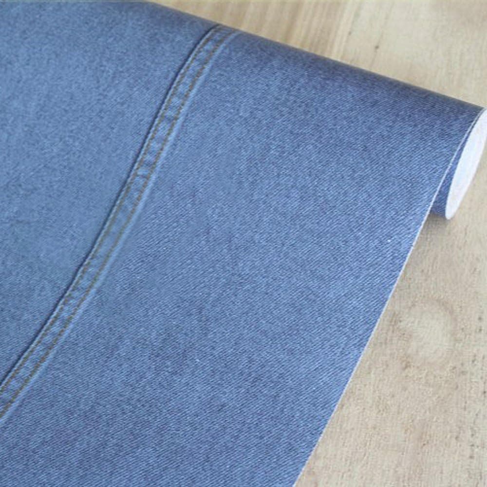 Yifely Easy Install Blue Denim Pattern Moisture Proof Shelf Liner PVC Kitchen Cabinet Drawer Cover,45x600cm