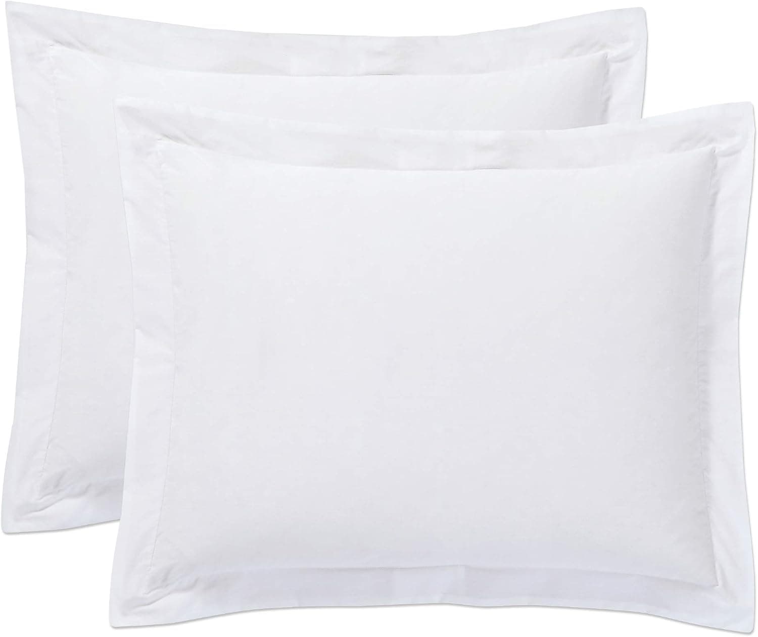 Today’s Home Tailored Bed Pillow Shams, Cotton Blend Design, Standard, White, 2-Pack