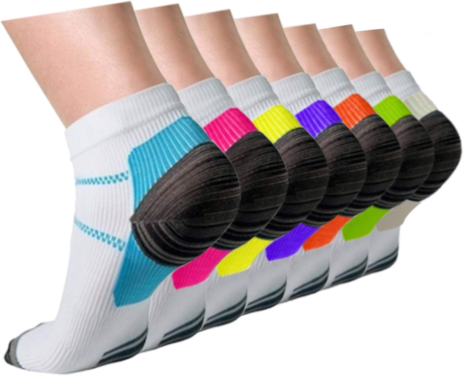 ACTINPUT Compression Socks For Women and Men -1/6 Pack Best Medical, Nursing, Travel & Flight Socks (S/M, Brown)