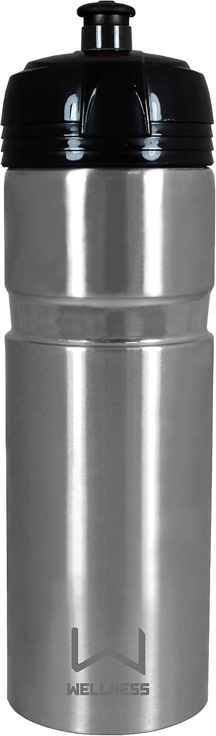 Wellness double Wall Vacuum Insulated Stainless Steel Sports Bike Bottle with Push Up Drinking Spout, 17oz