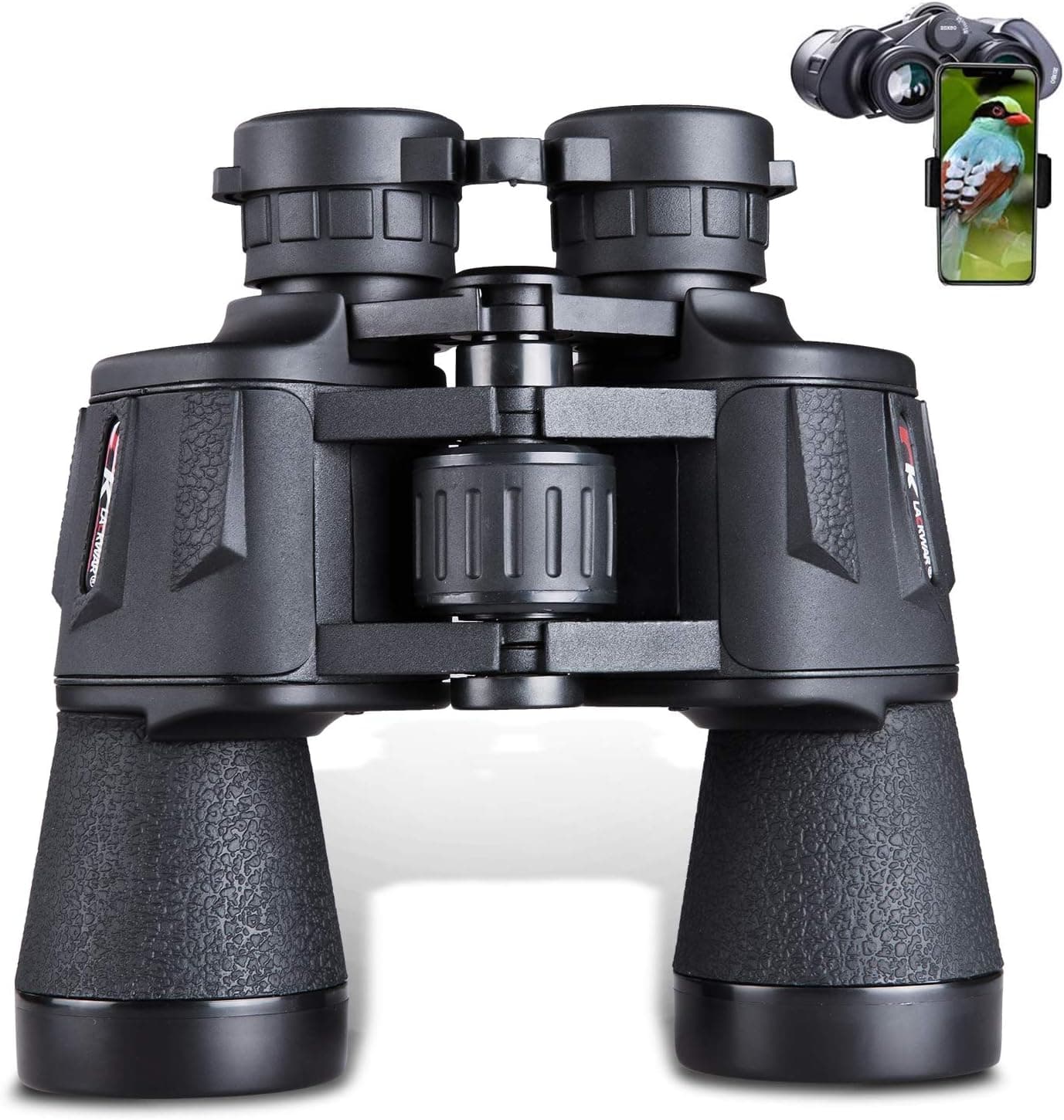 20x50 Binoculars for Adults with Smartphone Adapter- 28mm Large Eyepiece HD Metal Frame Structure Binoculars for Bird Watching Hunting Hiking Sightseeing Travel Opera Concert Games