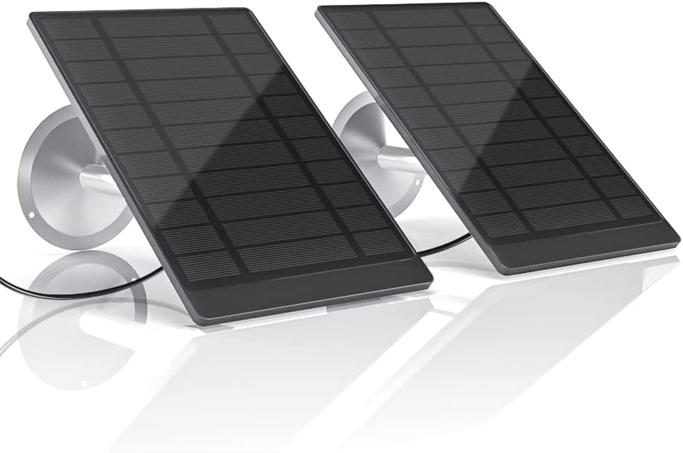 Solar Panel for Ring Camera, 2PCS Waterproof Solar Panel for Ring Stick Up Cam Battery and Ring Spotlight Cam Battery (5V 4.5W)