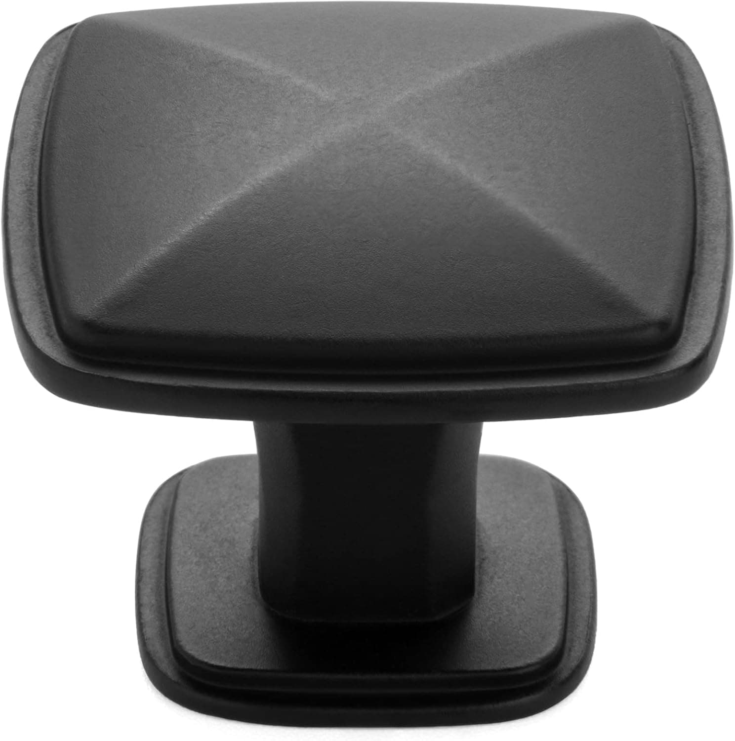 KOOFIZO Stepped Square Cabinet Knob - Black Pull Handle (31mm / 1.2 Inch), Pack of 5 for Kitchen Cupboard Door, Bedroom Dresser Drawer, Bathroom Wardrobe Hardware