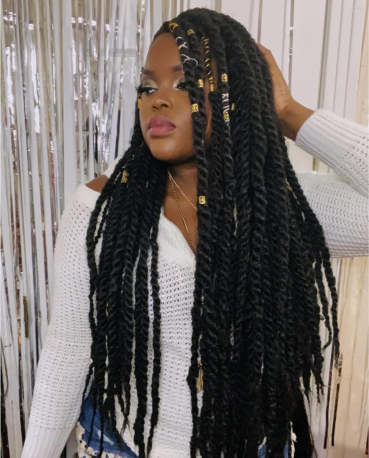 ToyoTress Marley Hair Crochet Braids - 20 Inch 6 Packs Marley Twist Crochet Hair For Faux Locs 1B Natural Black, Afro Kinky Curly Marley Braids Synthetic Braiding Hair Extensions (20 Inch, 1B-6P)