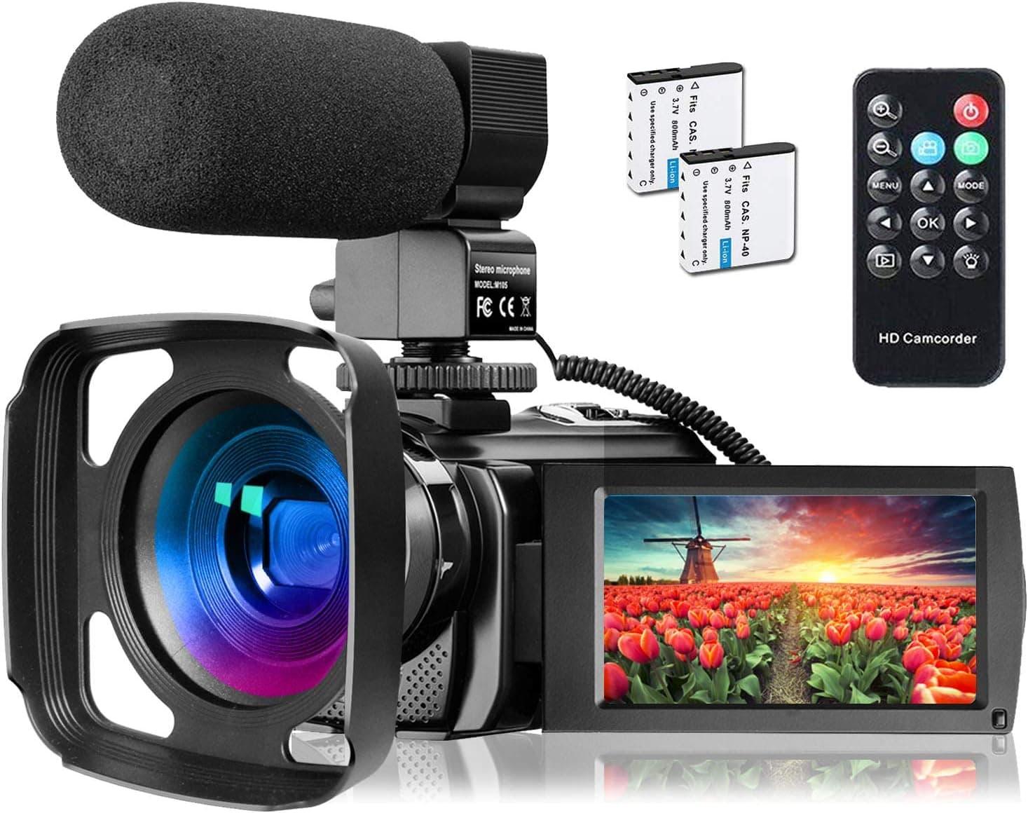 Ultra Video Camera Camcorder For Vlogging KENUO FHD 1080P 26MP 30FPS WIFI IR Night Vision Digital Cameras Webcam for For Youtube, 3.0 Inch IPS Touch Screen Camcorder Recorder with Microphone,Lens Hood