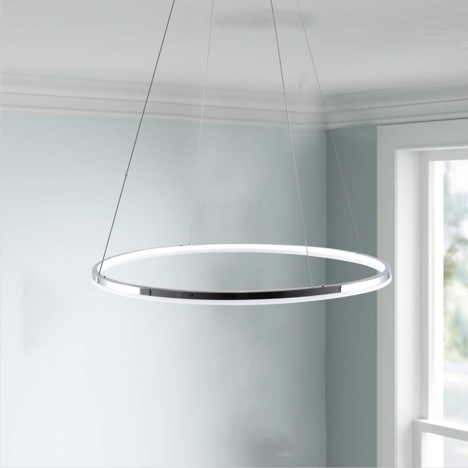 LightInTheBox Pendant Light Modern Design Living LED 1-Ring Home Ceiling Light Fixture Flush Mount 60cm Pendant Light Chandeliers Lighting Dimmable with Remote Control