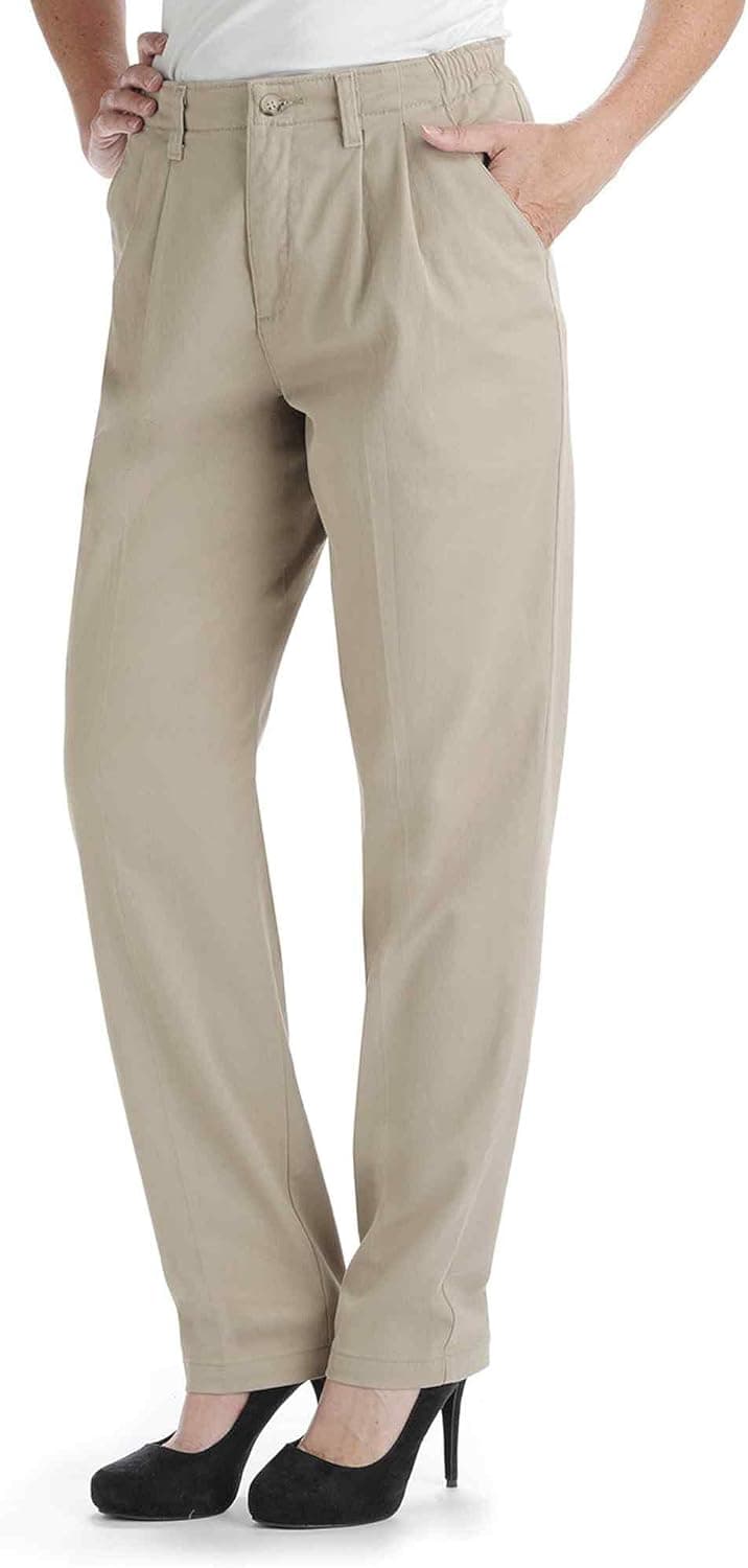 Lee Women's Petite Relaxed-Fit Side-Elastic Straight-Leg Pant