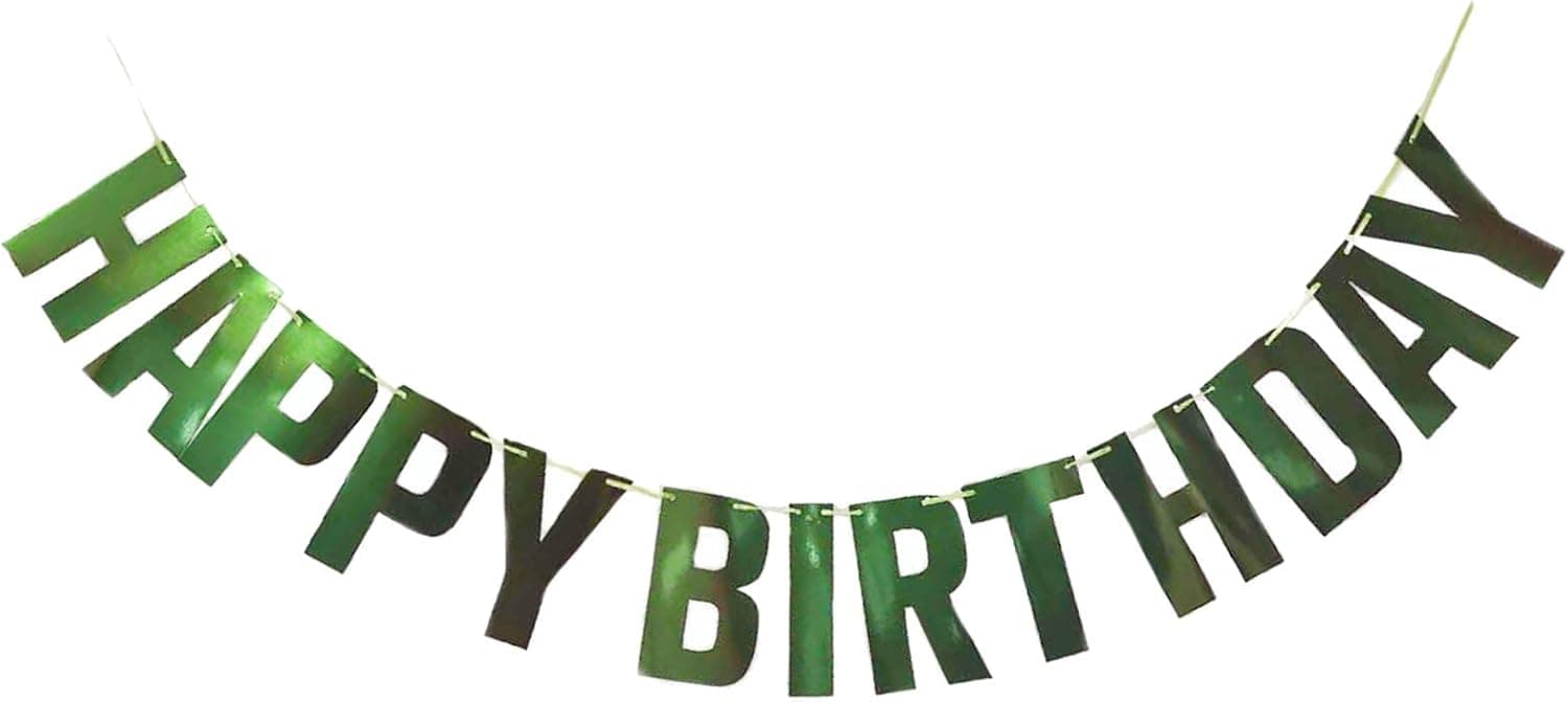 Happy Birthday Banner Decoration Green Letters Party Supplies Birthday Party Atmosphere Decoration